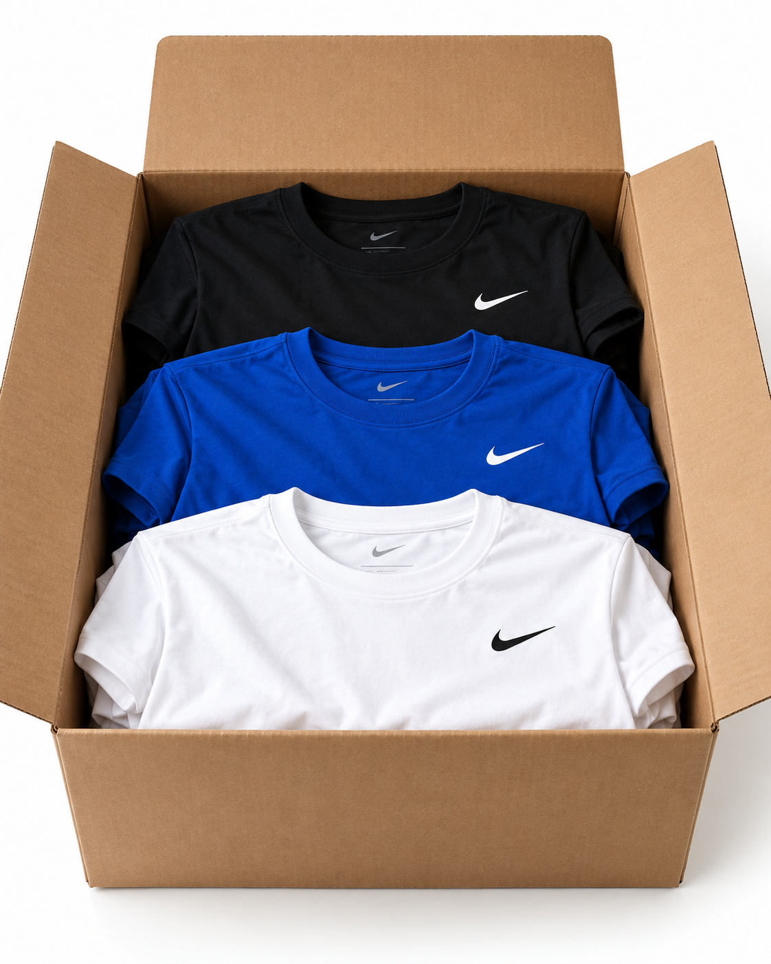 Box z koszulkami Nike